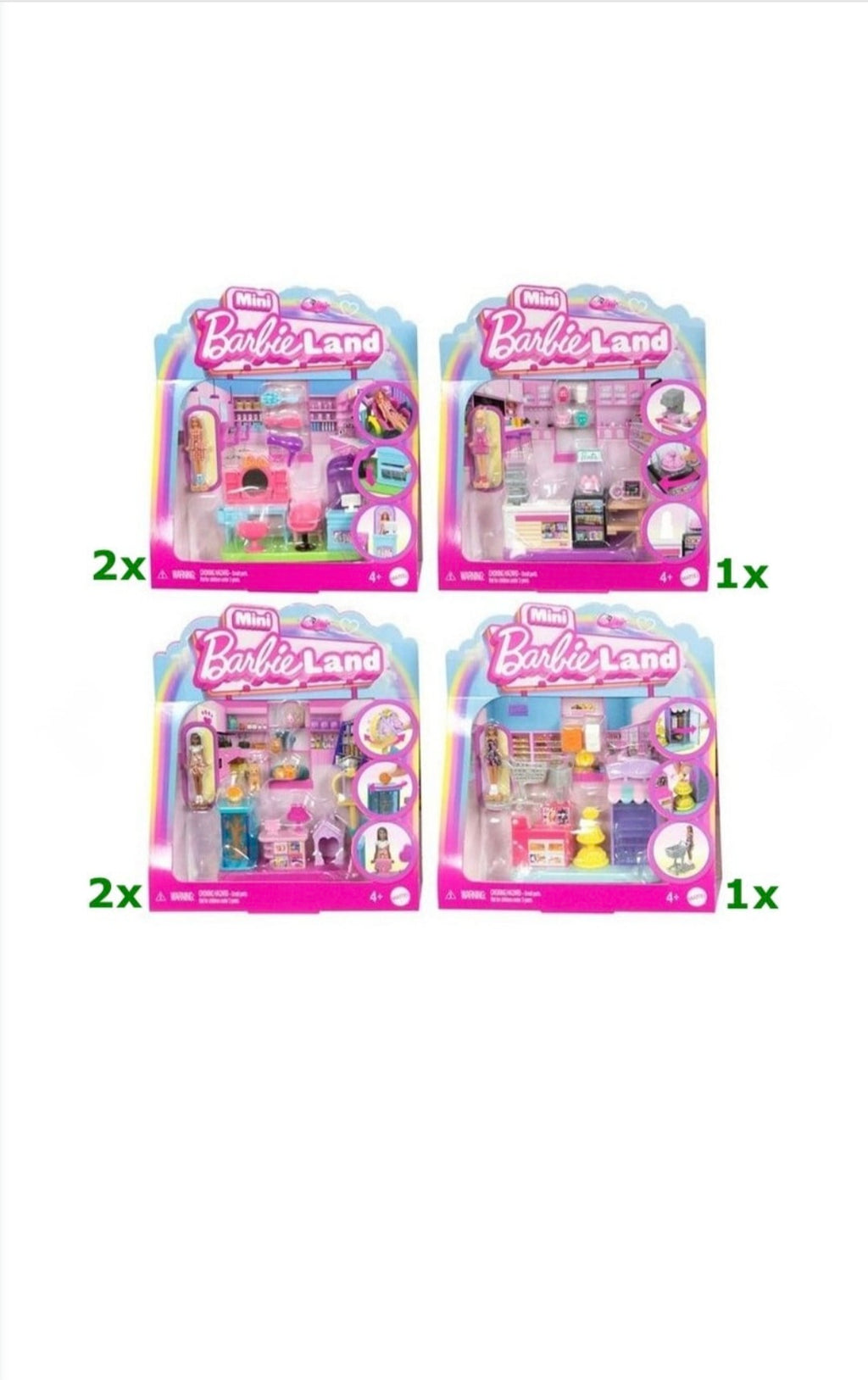 mini poupée Barbie land  scène de vie playset assortis X6 pièces 2,125€ l'unité
