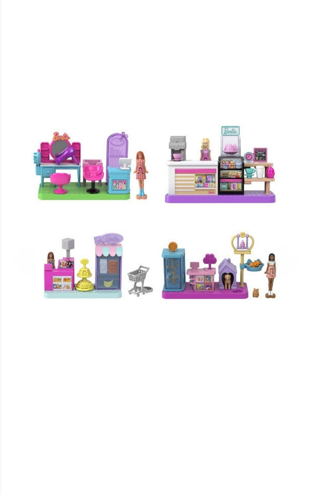 mini poupée Barbie land  scène de vie playset assortis X6 pièces 2,125€ l'unité